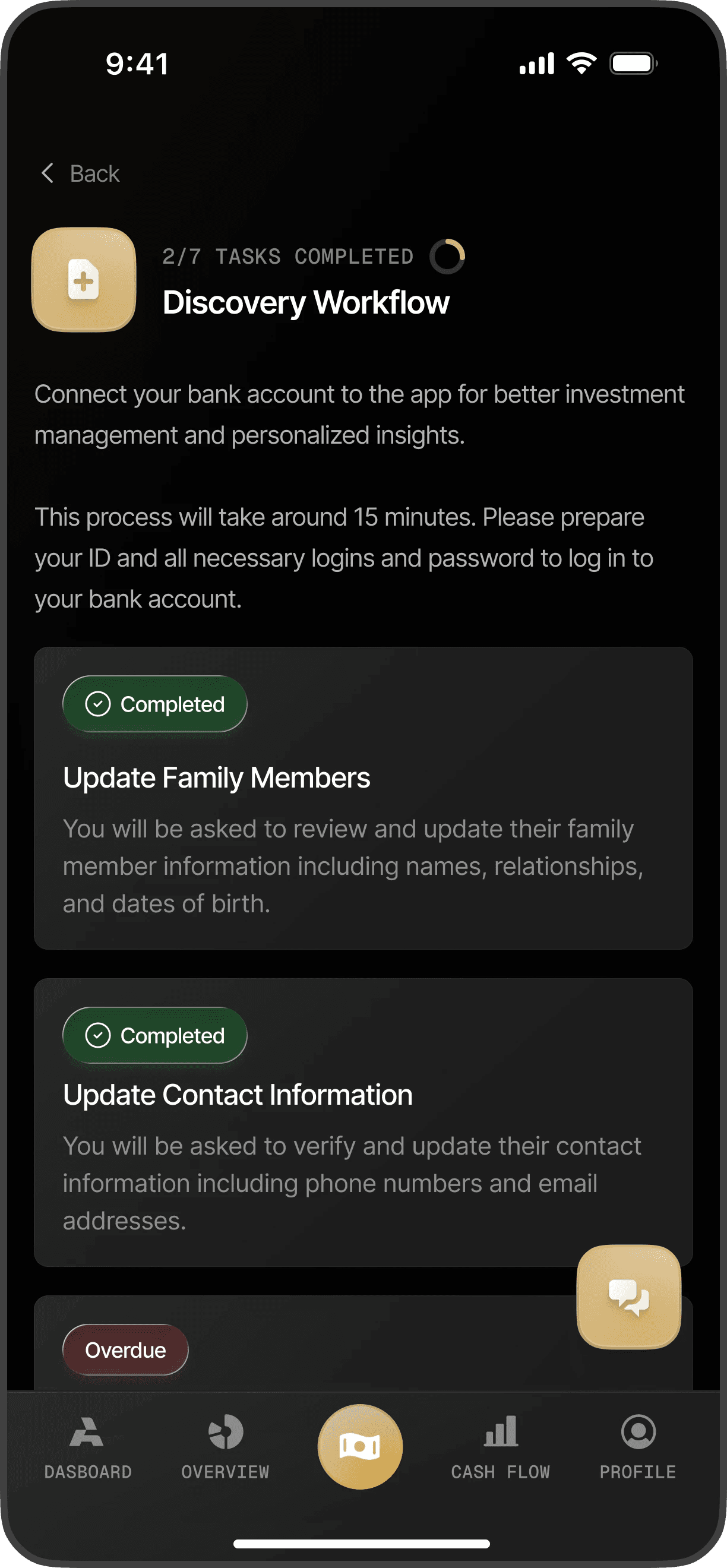 Mobile Discovery Workflow: a short introduction and the steps, two of them completed