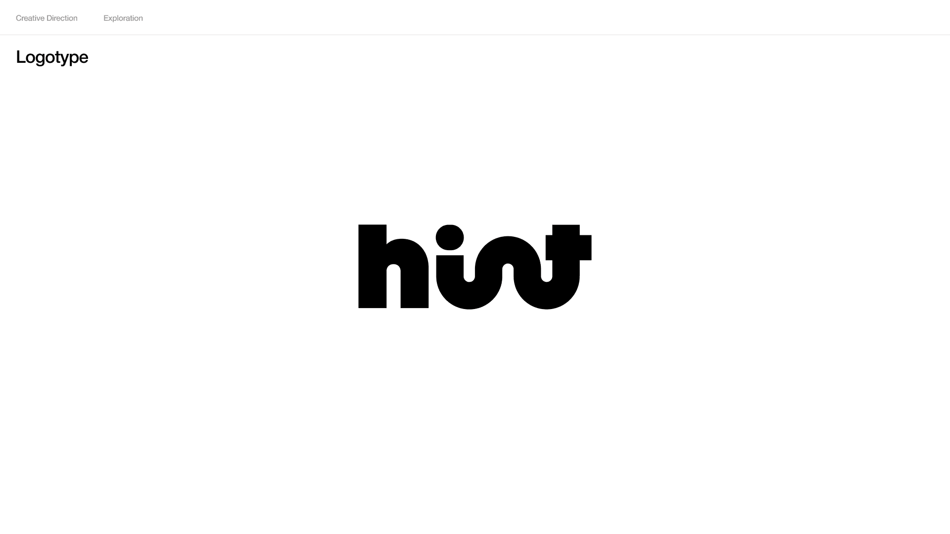 Wordmark study: the lowercase hint with looping letters