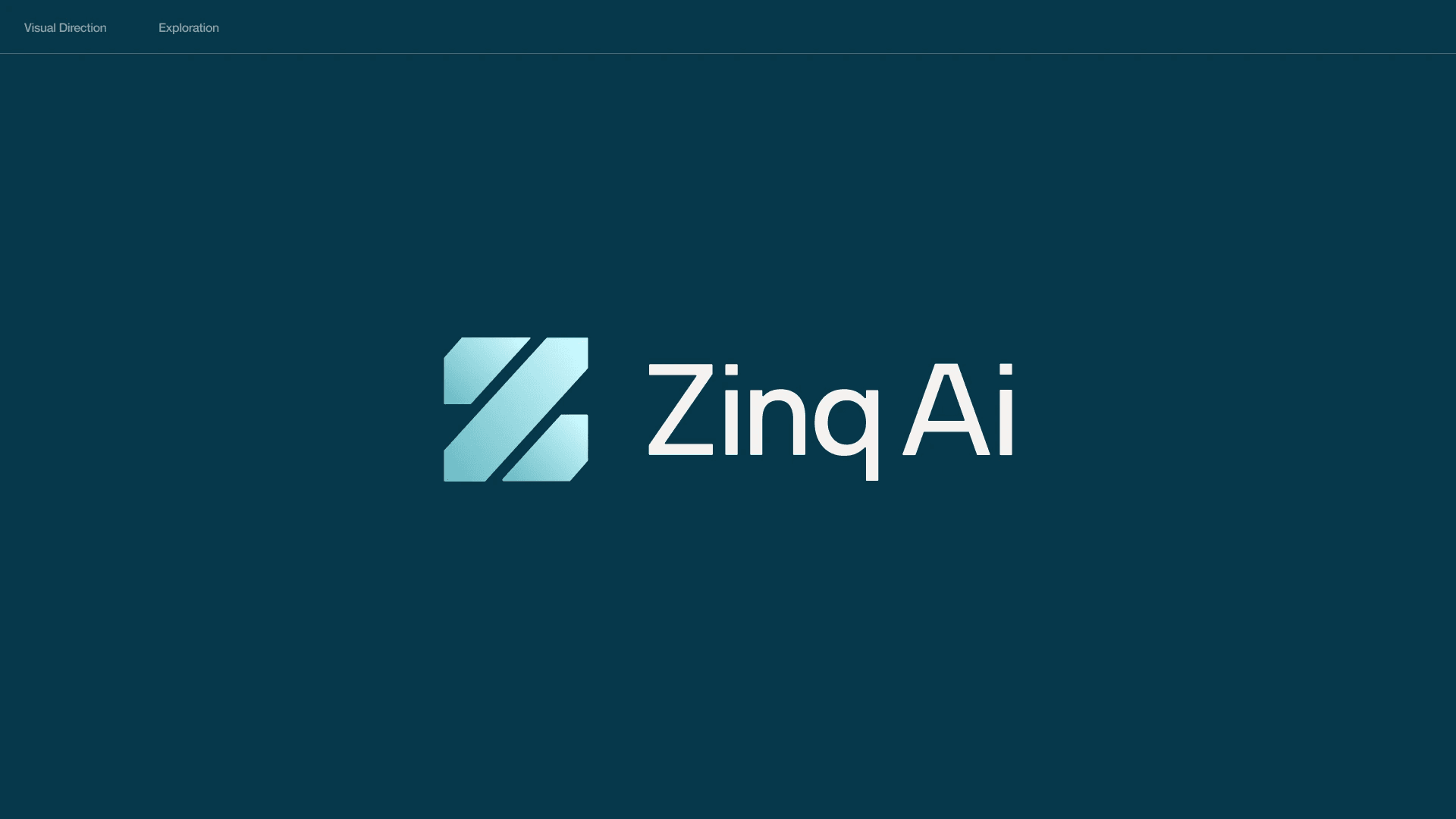 Round 2, version B4: the two-stroke Z with a light gradient, Zinq Ai in white on dark teal
