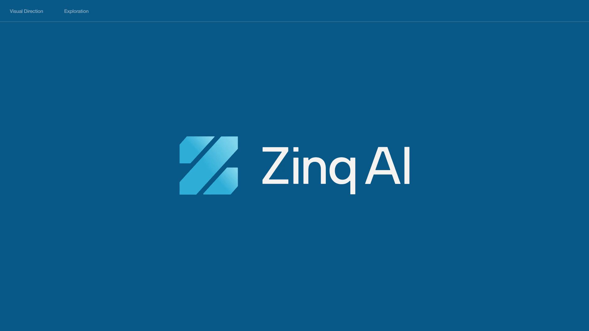 Round 3: the Zinq AI logo in white on a mid ocean blue