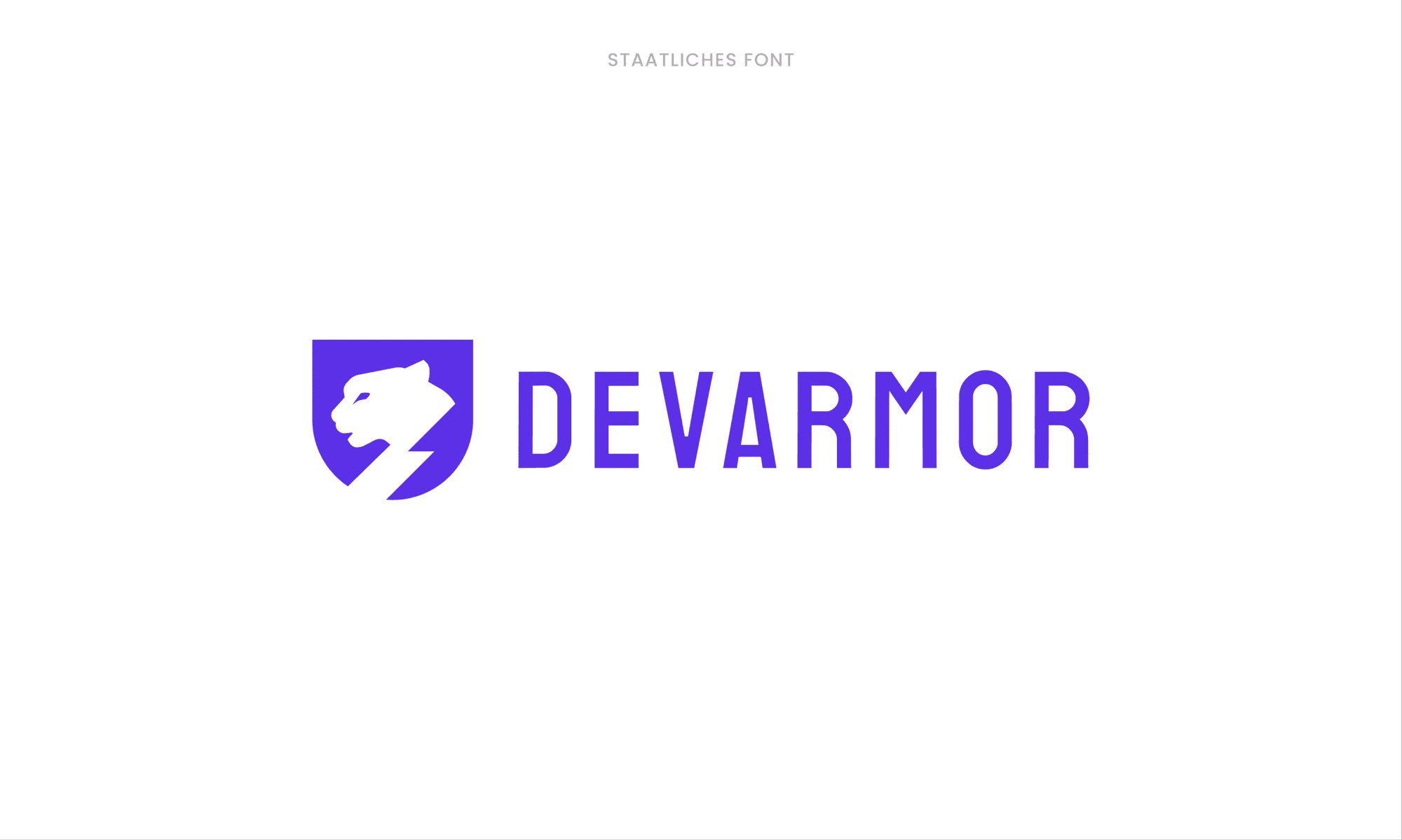 Logo round 2: the shield cheetah next to DEVARMOR in a tall, heavy typeface